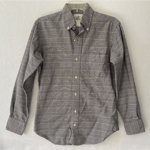 Brooks Brothers Black Fleece Thom Browne Dress Shirt Black Plaid